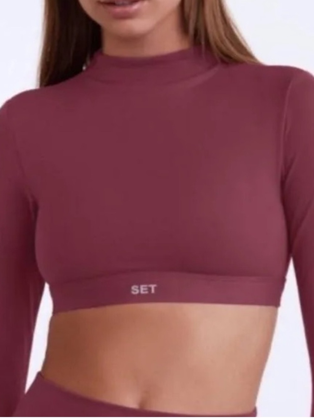 SET ACTIVE Maroon Long Sleeve Bra in Canyon